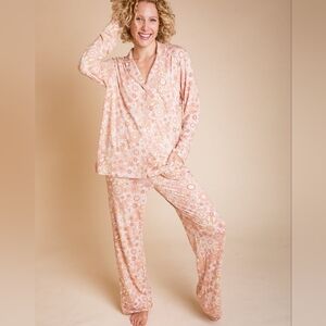 Bambi & Birdie PJ Set  Vintage Floral Wide Leg In Pastel Shades  Bamboo Blend